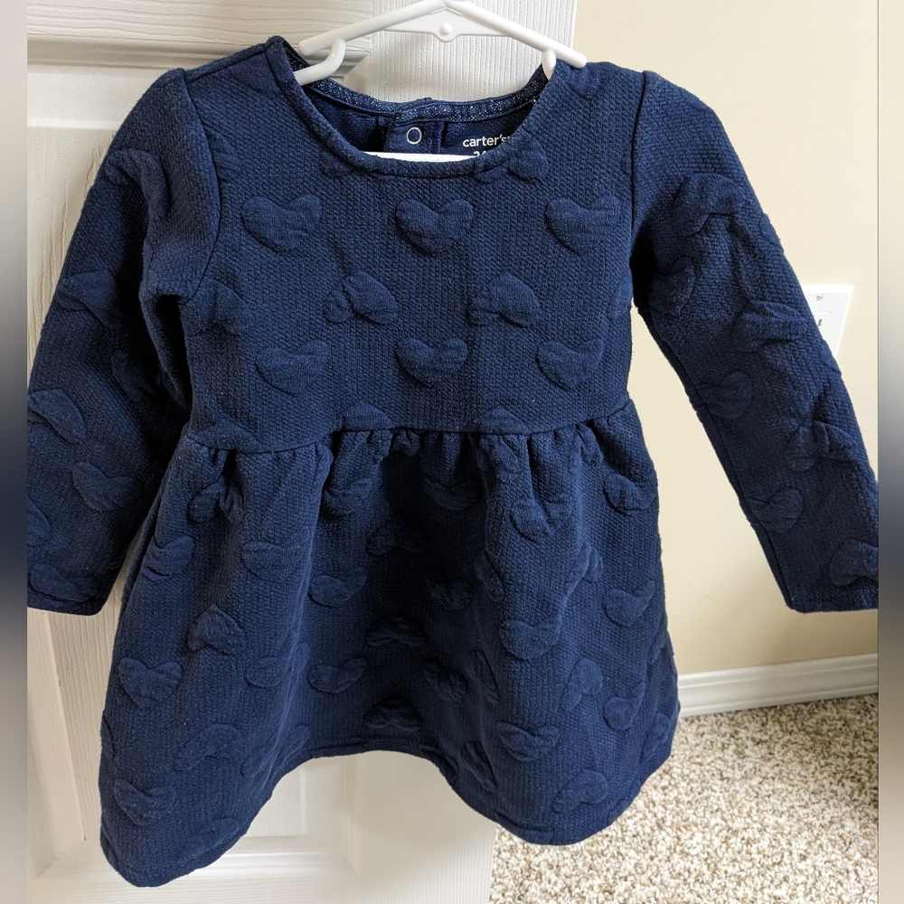 Toddler Girl Embossed Sweatshirt Dress